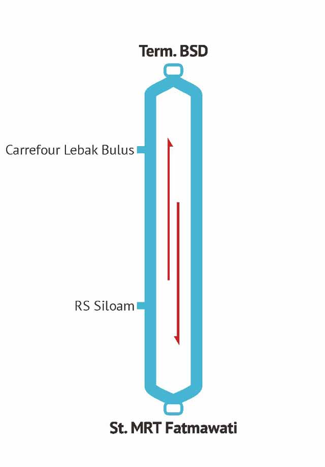 Rute TransJakarta S12 MRT Fatmawati